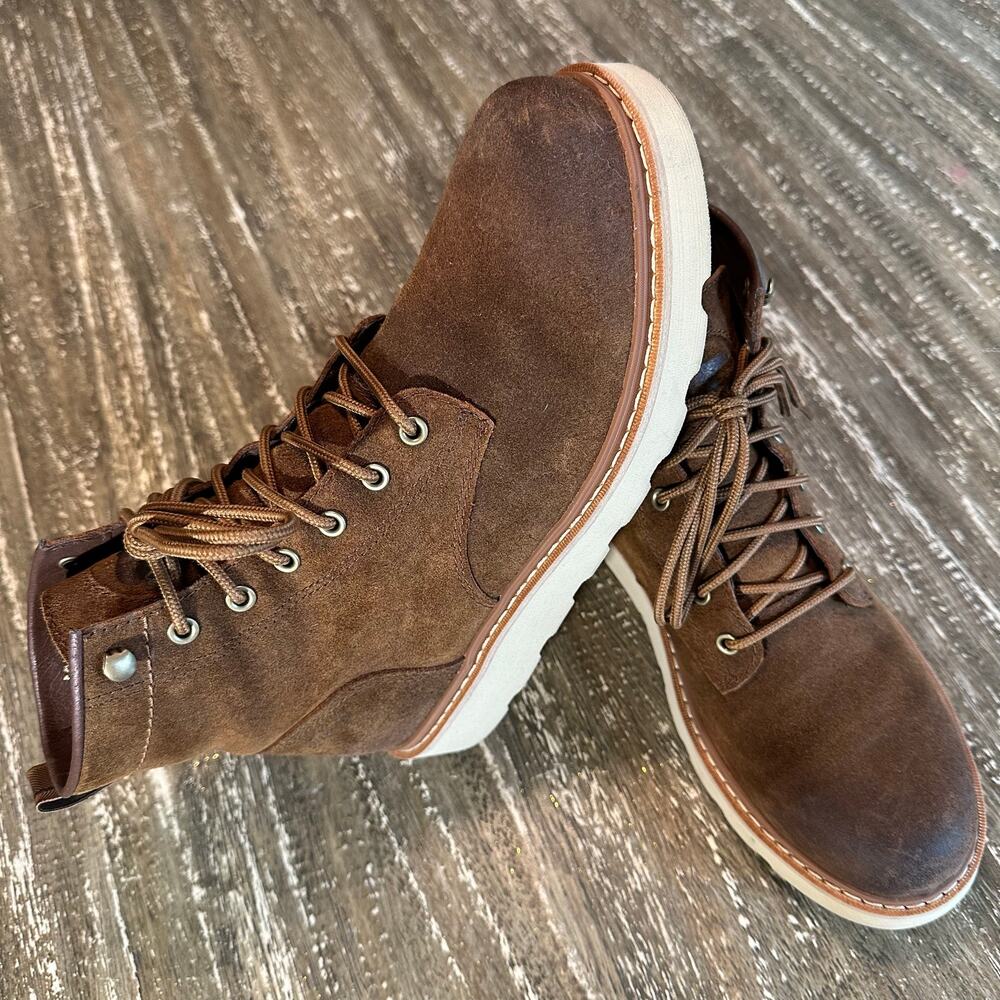 Sorel Slabtown 62’ Waterproof Rough Suede Leather Boots Brown Men’s Size 9.5